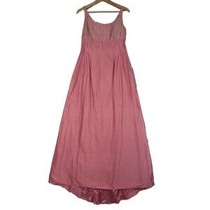 Vtg‎ Pink Empire Formal Silk Maxi Dress Sz S Ball Prom Bridal Coquette Royalcore